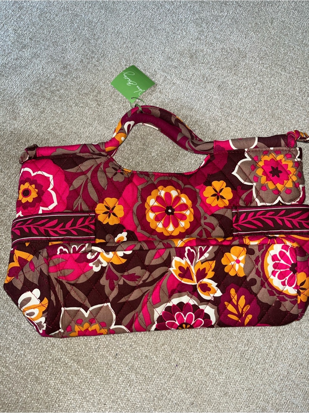 Vera Bradley Plum & Magenta Floral Quilted Tote